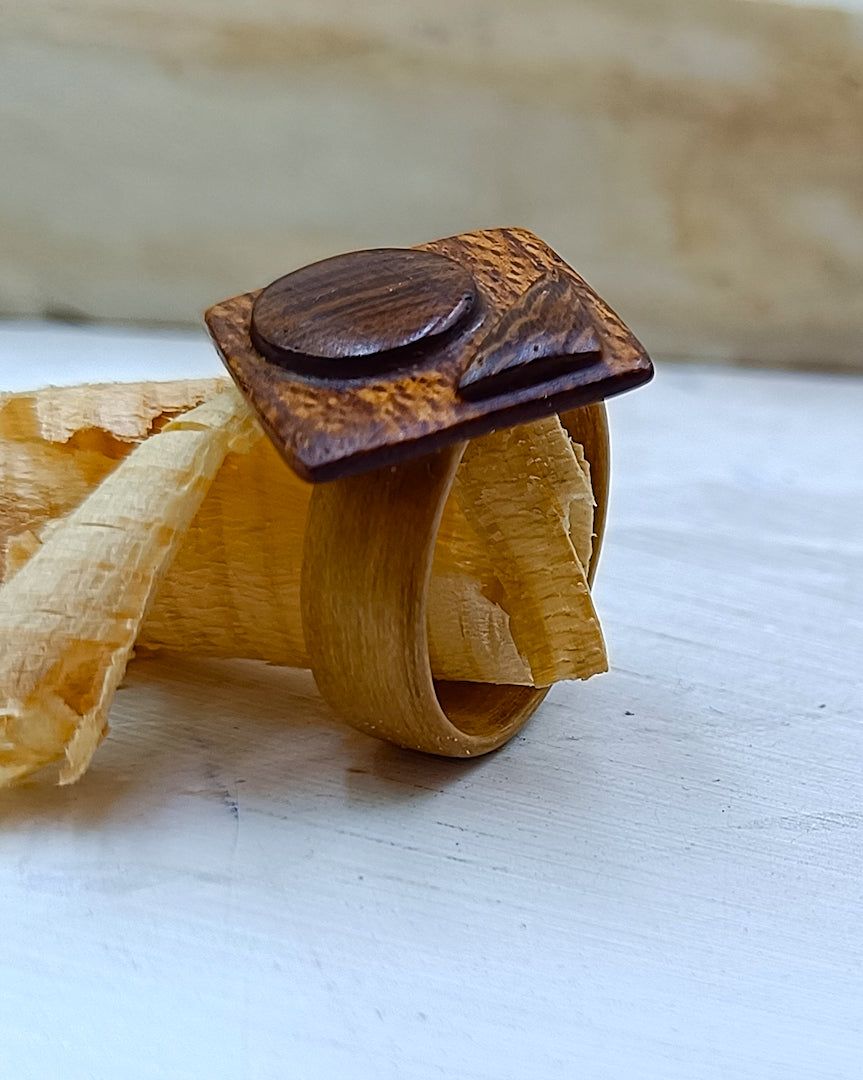 Wooden bented Ring - The Cornerstone
