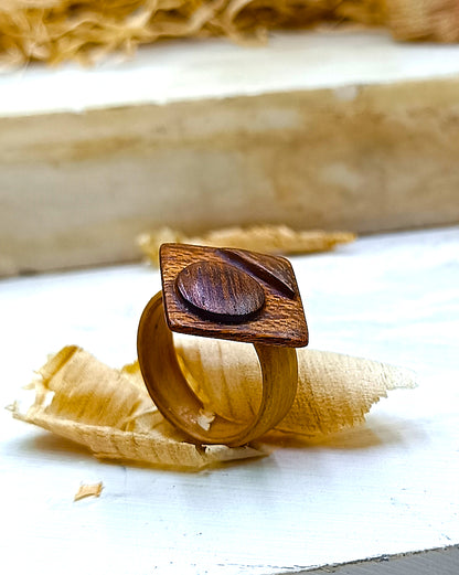 Wooden bented Ring - The Cornerstone